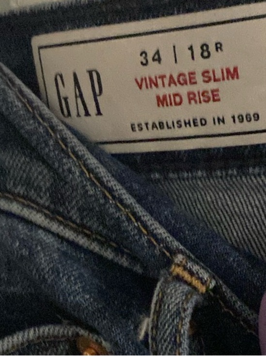 GAP Denim - GAP Vintage Slim Mid Rise Women's Jeans Size 18 / 34 Dark Blue Denim NWOT!